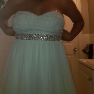 Beautiful Mint green/Baby blue,  strapless dress